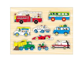 SMILY PLAY SPW83612 Dřevěné puzzle Vozidla