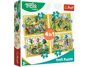 TREFL 34358 Puzzle 4v1 Treflíci si spolu hrají