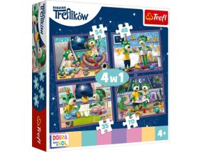 TREFL 34370 Puzzle 4w1 Wieczorne rytuały Treflików
