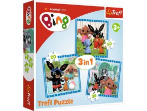 TREFL 34851 Puzzle 3w1 Zabawy z Przyjaciółmi Bing 3+