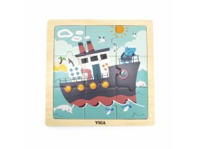 Viga 44630 Dřevěné puzzle Loď 9 prvků.