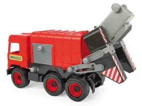 WADER 32113 Middle Truck - Popelářský vůz červený