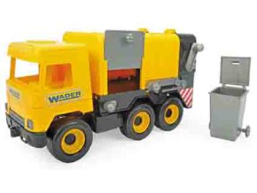 WADER 32123 Middle Truck - Žlutý popelářský vůz