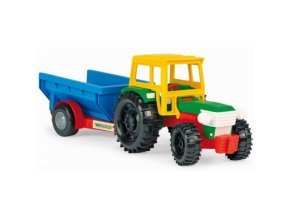 WADER 35001 Barevná auta - Traktor s přívěsem