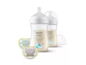 AVENT SCD837/11 Sada 2 lahví Responsive Natural 260 ml dekor + dudlík Ultra Air 0-6m