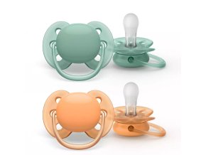 AVENT SCF091/03 Dudlík Ultra Soft 0-6m zelený/oranžový