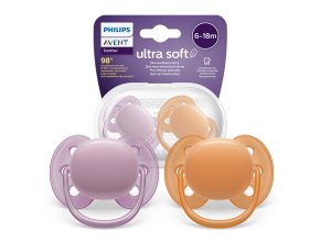 AVENT SCF091/33 Dudlík Ultra Soft 6-18m oranžový/fialový