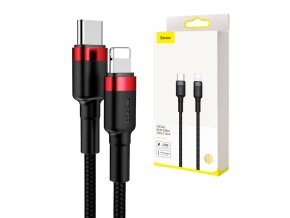 Kabel Baseus Cafule Type-C k iP PD 18W 1m - červeno-černý