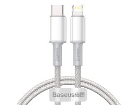 Baseus High Density Braided Cable Type-C to Lightning, PD, 20W, 1m (bílý)
