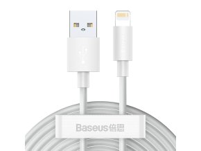 Baseus Simple Wisdom Data Cable Kit USB to Lightning 2.4A (2PCS/Set）1.5m - bílý