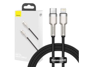 USB-C kabel pro Lightning Baseus Cafule, PD, 20W, 1m (černý)
