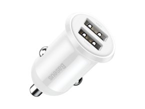 Nabíječka do auta Baseus Grain Pro 2x USB 4,8A (bílá)