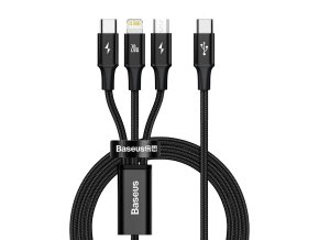 Kabel USB-C řady Baseus Rapid 3 v 1 pro M L T 20W 1,5 m černý