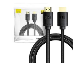 Kabel HDMI 2.1 řady High Definition, 8K 60Hz, 3D, HDR, 48Gbps, 2m (černý)