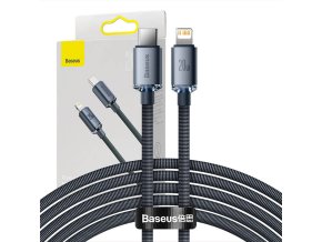 Kabel Baseus Crystal Shine USB-C na Lightning, 20 W, PD, 2 m (černý)