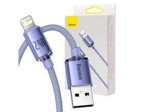 Baseus Crystal Shine kabel USB na Lightning, 2,4A, 2m (fialový)
