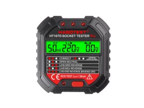 Zkoušečka zásuvek s digitálním displejem Habotest HT107D