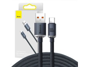 Baseus Crystal Shine kabel USB na USB-C, 100 W, 2 m (černý)