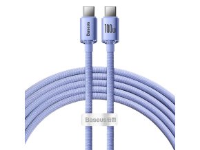 Baseus Crystal Shine kabel USB-C na USB-C, 100 W, 2 m (fialový)
