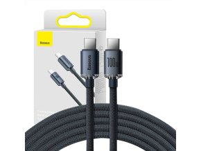 Baseus Crystal Shine kabel USB-C na USB-C, 100W, 2m (černý)