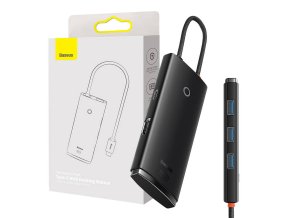 Rozbočovač řady Baseus Lite 5w1 USB-C na 3x USB 3.0 + USB-C + HDMI (černý)