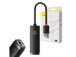 Síťový adaptér USB na RJ45 řady Baseus Lite, 100 Mb/s (černý)