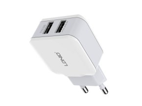 Nástěnná nabíječka LDNIO A2202, 2x USB, 12W (bílá)