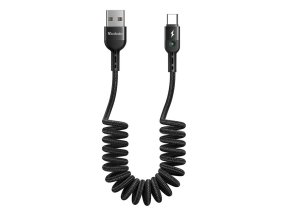 Pružinový kabel USB k USB-C Mcdodo Omega CA-6420 1,8 m (černý)