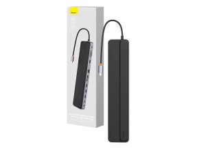 Rozbočovač 11v1 Baseus EliteJoy Gen2 series USB-C na 3xUSB 3.0 + USB 2.0 + USB-C PD + USB-C + RJ45 + HDMI + jack 3,5 mm + SD/TF (šedý)