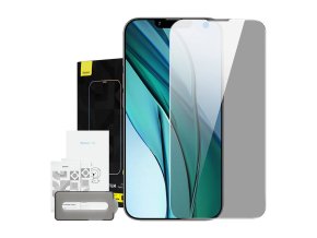 Baseus Crystal Tvrzené sklo odolné proti prachu s filtrem pro ochranu soukromí 0,3 mm pro iPhone 14 Plus/13 Pro Max (1ks)