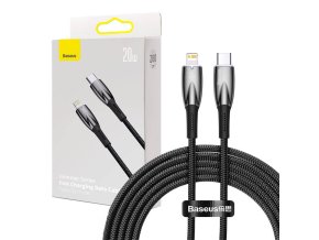 Kabel USB-C pro Lightning Baseus řady Glimmer, 20 W, 2 m (černý)