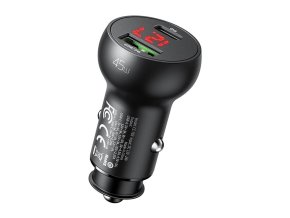 Nabíječka do auta Mcdodo CC-7030, USB + USB-C, s displejem, 45 W (černá)