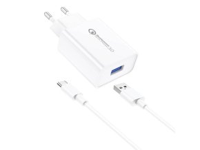 Foneng EU13 síťová nabíječka + kabel USB-C, 3A (bílá)