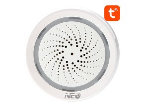 Chytrá poplašná siréna WiFi NEO NAS-AB02WT s čidlem vlhkosti a teploty TUYA