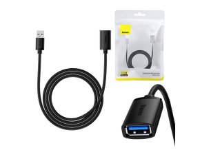 Prodlužovací kabel USB 3.0 Baseus samec-samice, řada AirJoy, 1,5 m (černý)