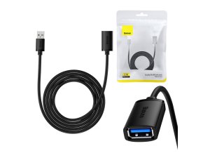 Prodlužovací kabel USB 3.0 Baseus samec-samice, řada AirJoy, 2 m (černý)