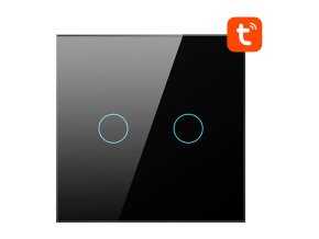 Chytrý vypínač světla ZigBee Avatto LZTS02-EU-B2 2 Way No Neutral TUYA (černý)