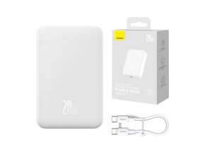 Powerbanka Baseus Magnetic Mini 20000mAh, USB-C 20W MagSafe (bílá)