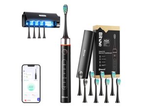 Sonický zubní kartáček se sadou aplikací a špiček, cestovním pouzdrem a UV sterilizátorem S2+HD2 (černý)