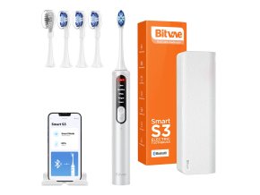 Sonic toothbrush with app, tips set and travel etui S3 (silver)