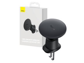 magnetický držák telefonu do auta Baseus s bezdrátovým nabíjením CW01 (černý)