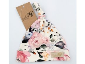BABY 01067 Dětská čepička Smurfette Rose 0-3m
