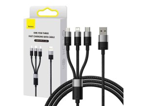 Rychlé nabíjení USB na M+L+C Baseus StarSpeed 3,5A 0,6 m (černý)