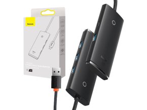 HUB adaptér 4portový USB-C Baseus OS-Lite 25 cm (černý)