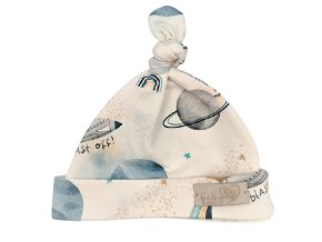 BABY 01087 Dětská šmoulí čepička Cosmos ecru 3-6m