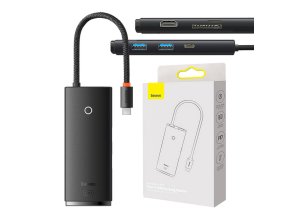 Rozbočovač Baseus OS Lite 6portový (Type-C na HDMI+USB3.0*2+PD+SD/TF) (černý)