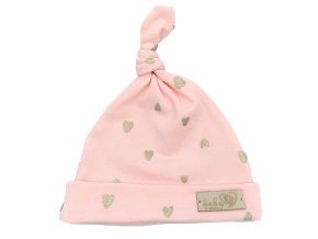 BABY 01090 Dětská čepička Šmoulinka Srdíčka růžová 3-6m