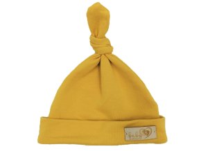 BABY 01135 Dětská čepička Smurfette Mustard Cap 3-6m