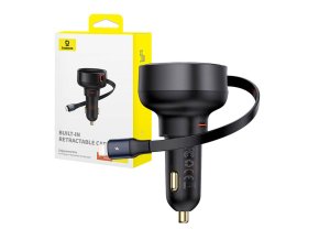 Nabíječka do auta Baseus Enjoyment Pro s kabelem lightning + USB-C , 55 W (černá)