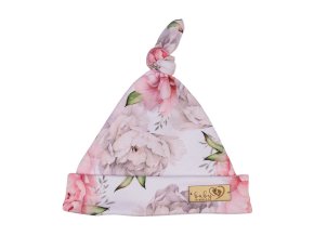 BABY 01288 Dětská čepička Šmoulinka Peonie 7-12m